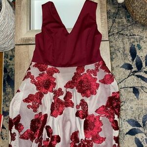 Gorgeous red high-low overlay dress